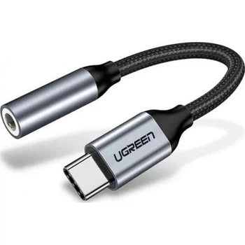 Перехідник Ugreen AV142 USB Type-C to 3.5mm (10cm) Gray (30632)