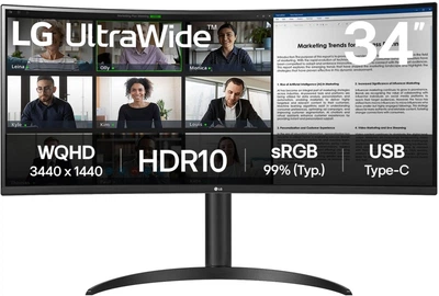 Монітор 34" LG 34WR55QK-B
