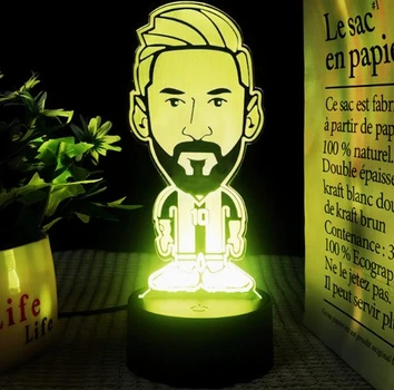 3D LED-нічник MESSI #10 з RGB-підсвіткою , 16 кольорів , пульт