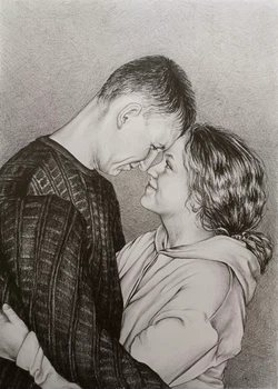 Портрет двох людей по фото А3 (30х40 см)