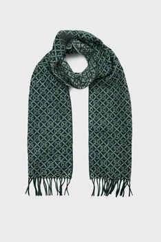 Чоловічий темно-зелений вовняний шарф з візерунком G PATTERN Gant OS 9920206