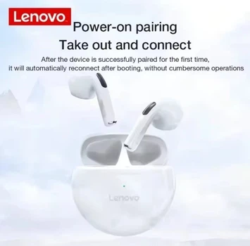 Bluetooth навушники Lenovo HT38 TWS белые