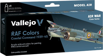 Набір акрилових фарб Vallejo Model Air - Air War - RAF Colors - Coastal Command 1939-45 8 шт x 18 мл (8429551711487)