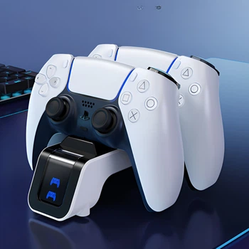 Зарядная станция для PS5 DualSense Aolion док станция для двух геймпадов быстрая зарядка подставка белый