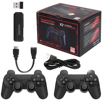 Игровая приставка X2 Plus, геймстик-контроль X2 Plus, портативная 64GB, приставка для ТВ и монитора
