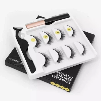 Магнитные ресницы, накладные , 3D , без клея, многоразовые, GlamLash черный AND 5509