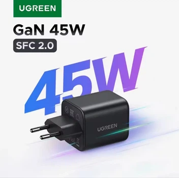Зарядний пристрій UGREEN 45W GaN, USB Type-C (PD 3.0/PPS/QC 3.0) зарядка