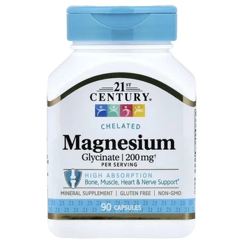 Минералы 21st Century Магний глицинат Chelated Magnesium Glycinate 90 капсул