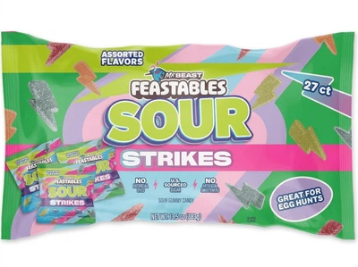 Жевательные конфеты Feastables Mrbeast Sour Strikes Gummy Candy Assorted Flavors 383г