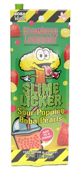 Кисла цукерка Toxic Waste Slime Licker Sour Popping Boba Pearls Strawberry Lemonade 84г