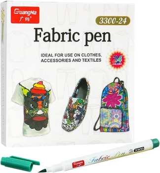 Тексильные Маркеры Fabric Pen GuangNa Набор 24 шт (01820)