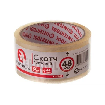 Скотч прозорий, 50 м х 48 мм, 44 мкм KT-0902