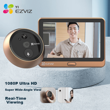 Умная дверная камера Yingshi DP2C, HD 1080p, электронный дверной глазок Hikvision, визуальный звонок и система видеонаблюдения за дверью, удаленный видеозвонок.