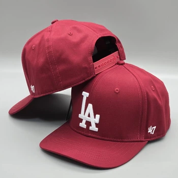 Кепка с прямым козырьком снепбек snapback LA 47 Los Angeles Бордовый