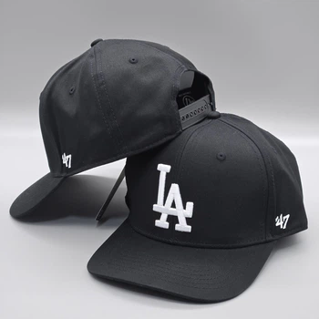 Кепка с прямым козырьком снепбек snapback LA 47 Los Angeles Черный с белым