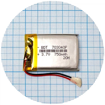 Батарея (аккумулятор) универсальный 703040Р 41 х 30 х 8 мм 750 mAh 3.7V