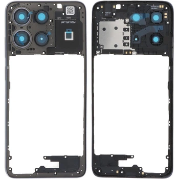 Рамка корпуса для Motorola Moto G15 Power XT2521-5, Moto G15 XT2521-3 (серая со стеклом камеры)