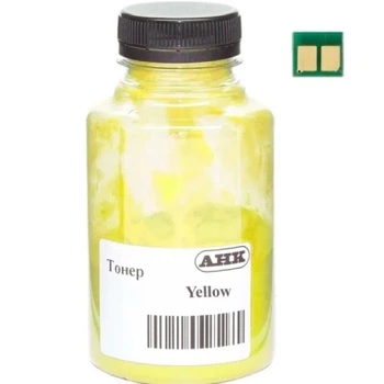 Тонер HP CLJ Pro 3203/3303, W2222A, chip, 40г Yellow ANK (50000774)