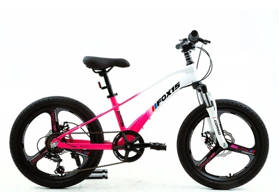Детский спортивный велосипед 20 дюймов Corso Fox 15 FX-601 магниевая рама Shimano Revoshift 7 скоростей. White and Pink (194593)