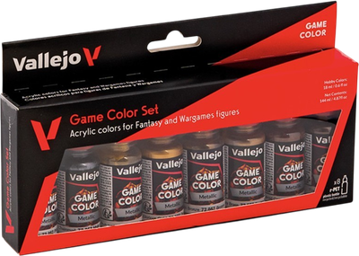 Zestaw farb akrylowych Vallejo Game Color – Kolory metaliczne 8 szt x 18 ml (8429551723039)