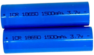 Аккумуляторы Li-ion 18650 3.7V 1500 mAh 2 шт плоский контакт без выступа для электроники и портативных устройств