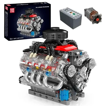 Конструктор Mould King Двигатель Chevy LSX454 V8 с Моторизацией, 487 деталей