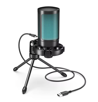 Микрофон FIFINE AmpliGame A2 USB RGB игровой конденсаторный для ПК ноутбука PS4 PS5 MacBook со штативом черный