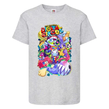 Футболка дитяча Дивовижний цифровий цирк (The Amazing Digital Circus - 0010) сіра 152 см