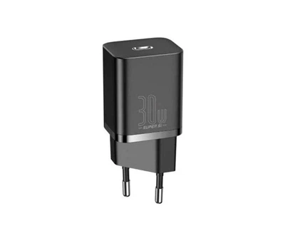 Сетевое зарядное устройство Baseus 30W Super-Si EU (CCSUP-J01), PD 3.0 + QC 3.0, USB Type-C, блок питания 30 Вт, чёрный