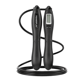 Скакалка з лічильником PowerPlay 4216 Jump Rope Чорна 2.8 см.
