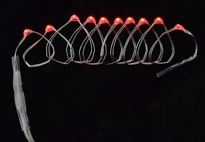 Электрогирлянда YES LED-нить 10 ламп красная 0,55 м 1 режим мигания серебристый провод (801103)