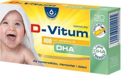 Вітамін D для дітей Oleofarm D-Vitum 400 30 капсул (5904960014945)