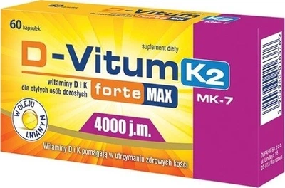Вітамінний комплекс Oleofarm D-Vitum Forte Max 4000 + K2 60 капсул (5904960017410)