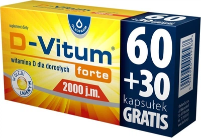 Witamina D3 Oleofarm D-Vitum Forte 2000 90 kapsułek (5904960019568)