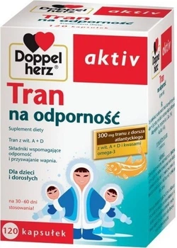 Риб’ячий жир Doppelherz Tran aktiv для зміцнення імунітету 120 капсул (4009932572285)