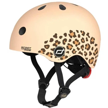 Шлем защитный детский с маячком Scoot and Ride 45-51 см Leopard