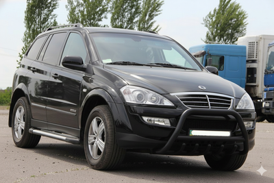Кенгурятник WT003 Черный Нержавейка для SsangYong Action 2005-2018 гг