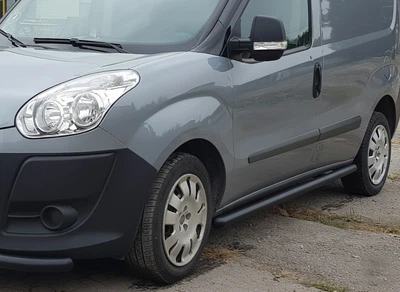Боковые трубы Black (2 шт., нержавейка) 70мм, Макси база для Opel Combo 2012-2018 гг