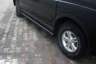 Боковые трубы Black (2 шт., нержавейка) для SsangYong Action 2005-2018 гг