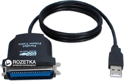 Адаптер Dynamode USB 2.0 A Male – LPT Bitronics 36-pin Male кабель 1,8 м, чипсет CH340, Win 10/8 (USB2.0-to-Parallel)