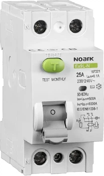 Диференційний вимикач NOARK EX9L-N AC 2P 40A 30mA 6kA 108315 (8592765083159)