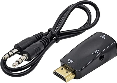 Адаптер STLab HDMI male (PC/laptop) – VGA F(Monitor) для подкл. PS3/PS4, аудио-кабель в компл. (U-991 чорний)
