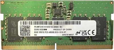Пам’ять для ноутбуків Micron 8 GB SO-DIMM DDR5 4800 MHz (MTC4C10163S1SC48BA1)