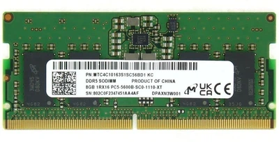 Пам’ять для ноутбуків Micron 8 GB SO-DIMM DDR5 5600 MHz (MTC4C10163S1SC56BD1)