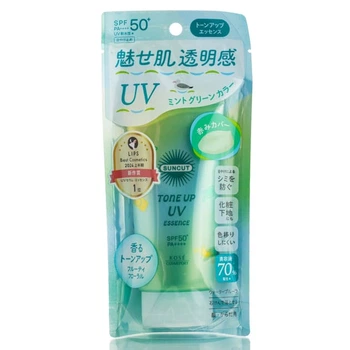 Сонцезахисна есенція з ефектом корекції сонцезахисту Kose Suncut Tone Up UV Mint Green SPF50+ (80 мл)