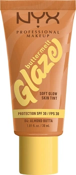 Тональна основа-тінт для обличчя NYX Professional Makeup Buttermelt Glaze Spf 30 04 Almond Butta 30 мл (800897266783)