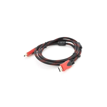 Кабель мультимедійний HDMI to HDMI 25.0m v1.4, OD-7.4mm Black/RED Merlion (YT-HDMI(M)/(M)NY/RD-25m)