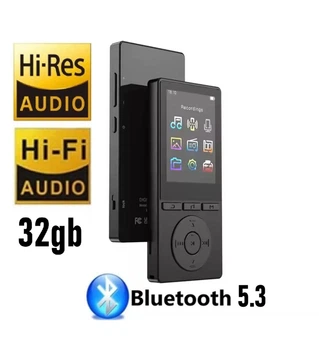 MP3 плеер Benjie M6 2.4" Bluetooth 5.3 Hi-Fi 32b с внешним динамиком металлисеский USB Type C