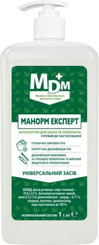 Средство дезинфекционное MDM Манорм Эксперт для рук с дозатором 1 л (4820136731151)