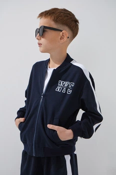 Бомбер з принтом для хлопчика LAWA P-BB02313 122 см Темно-синій shop (2000999153525)